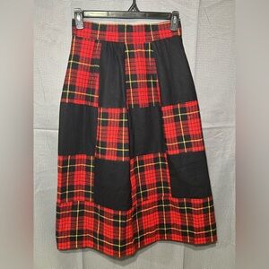Vintage Patchwork Wool Skirt